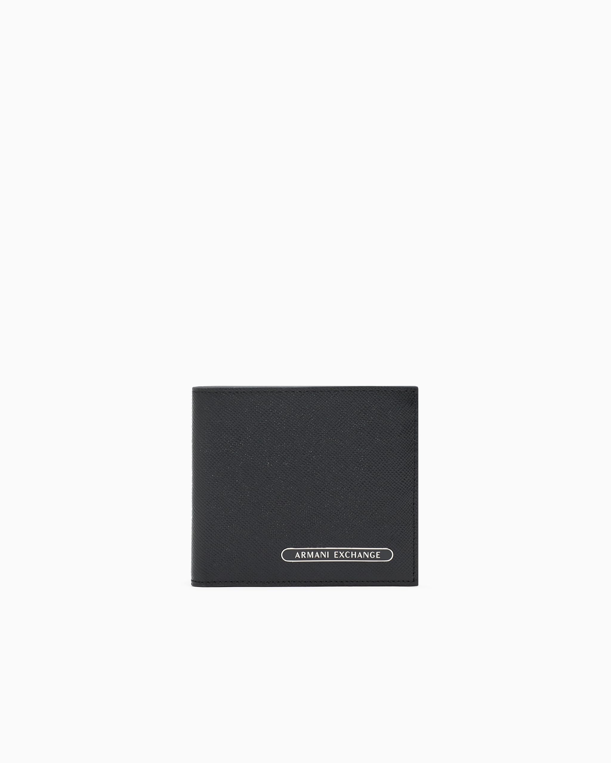 Armani Exchange , Wallets & Cardholders, Male, Black, One Size, Compact Black Men's Wallet