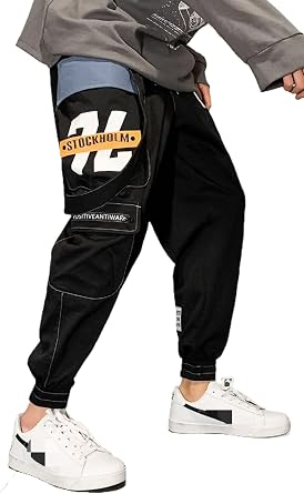 Mens Hip Hop Jogger Pants Punk Cargo Baggy Techwear Streetwear Tactical Track Pants Overalls