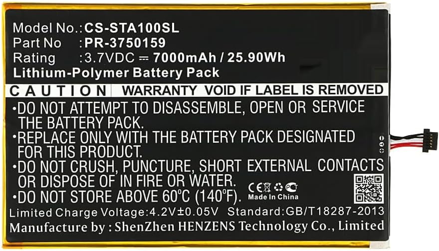 7000mAh/3.7V Replacement Battery for Insignia Flex 10.1 NS-15AT10 PR-3750159