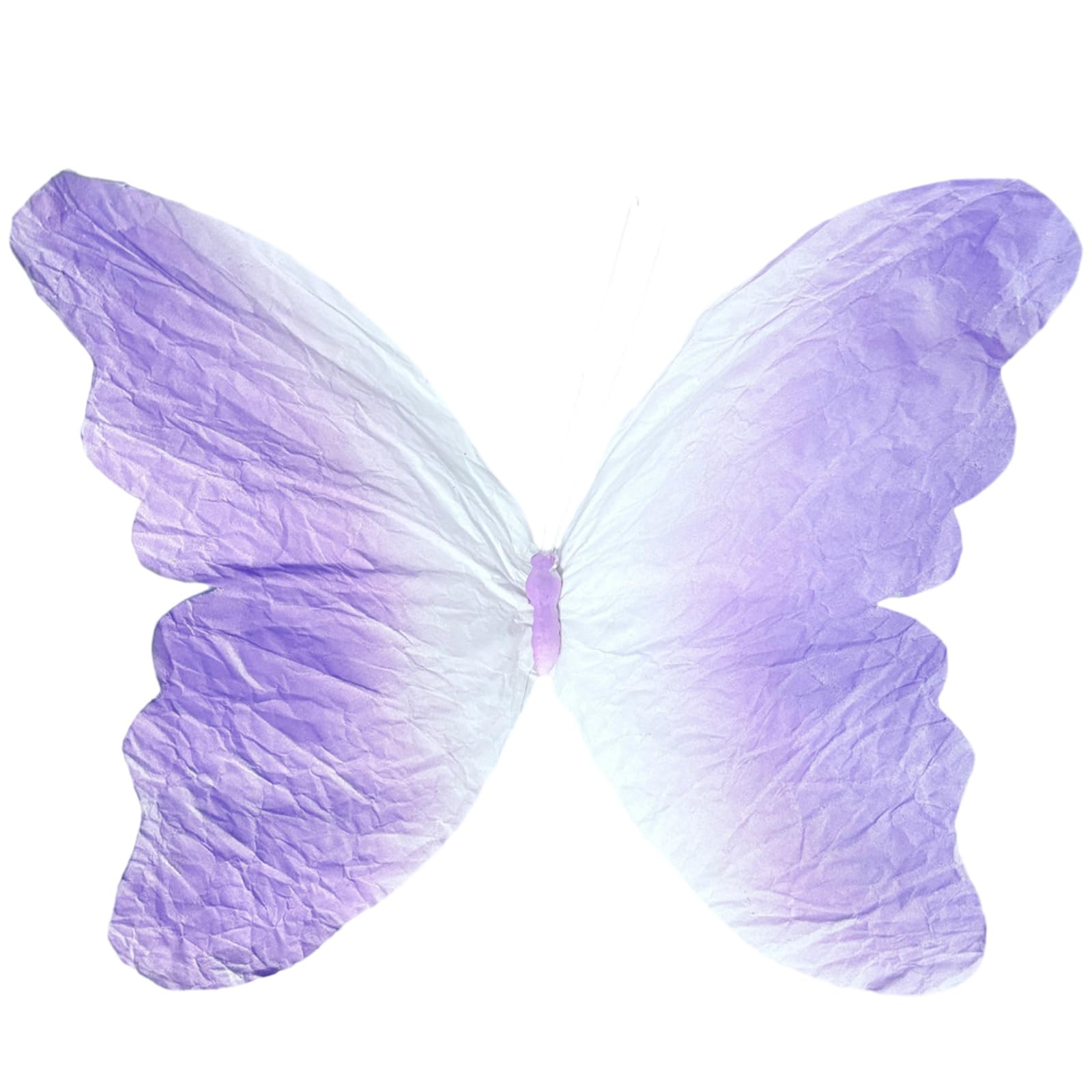 Carotoe Purple Three-Dimensional Gradient Paper Butterflies For Window Display Photography Party Decorations With Clip On Design Crinkle Paper Butterfly Decorations