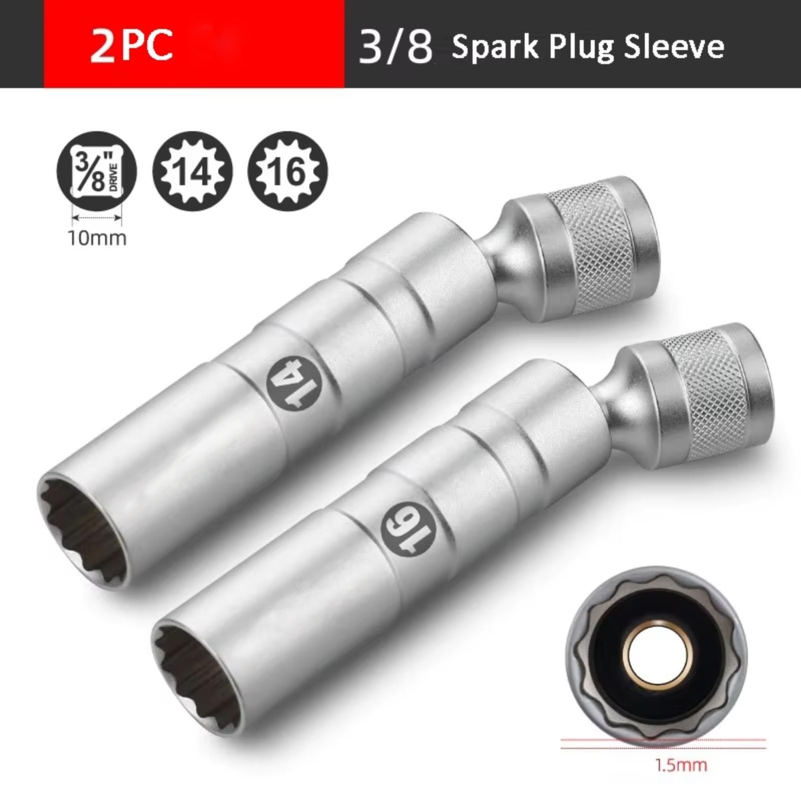 Coche Magnético para Llave De Bujía Kit De Reemplazo De Instalación De 14/16mm Reparación Extracción De Llave Inglesa Juego de Llave para Bujías