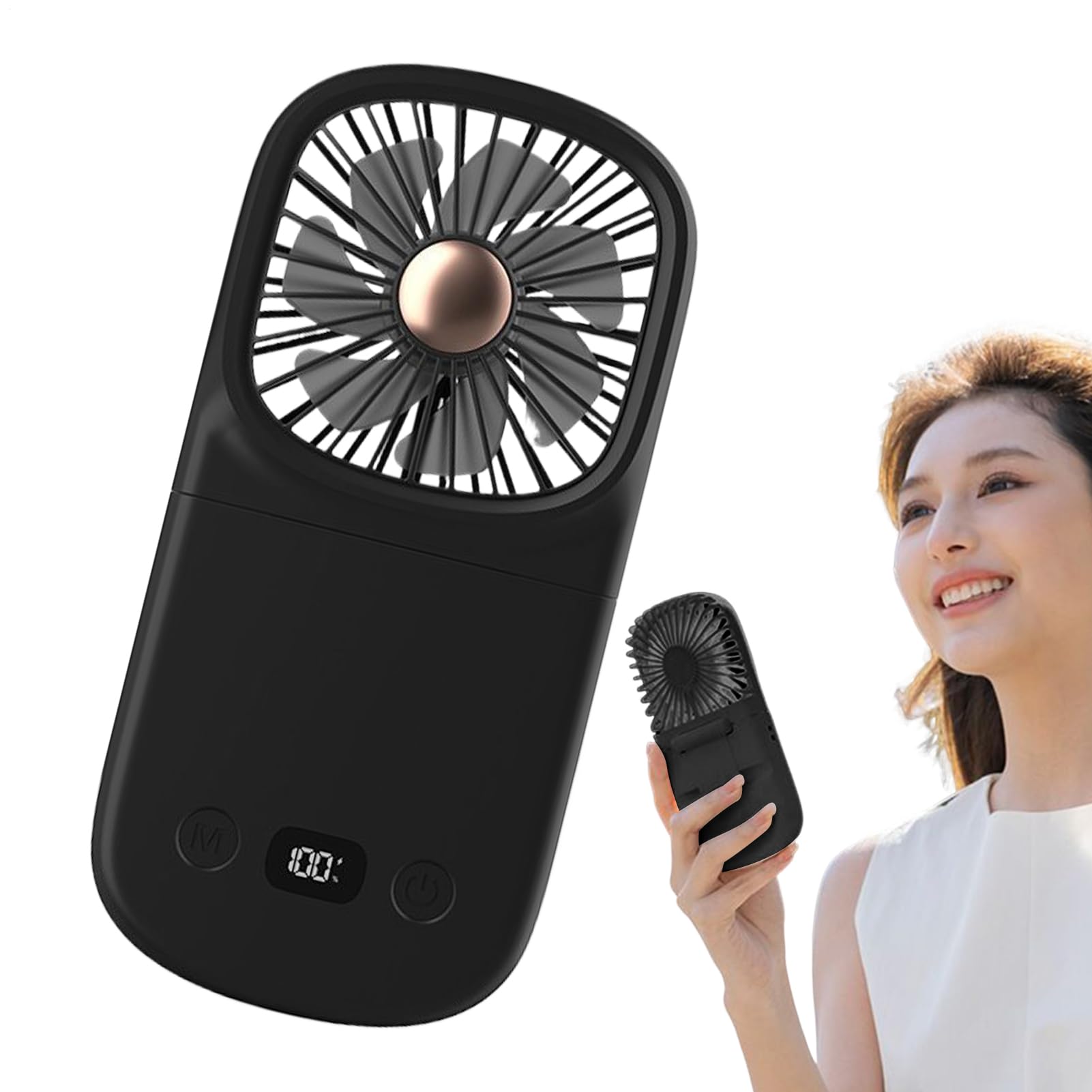 Ventilateur personnel portable et pliable avec affichage numérique pour bureau