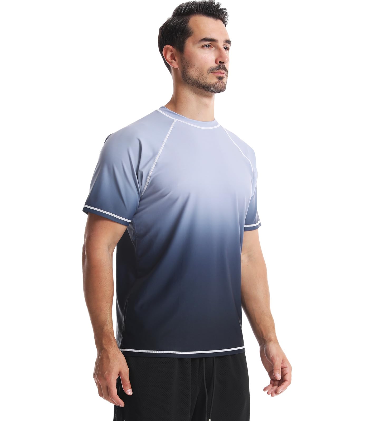 Rashguard pour Homme Séchage Rapide T Shirt Manches Courtes T-Shirt de Bain Anti-UV UPF 50+