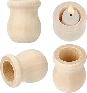 26 Wooden Candle Holder Decor Ideas for Rustic and Earthy Spaces 102 GORGECRAFT 1.5 Inch 10pcs Unfinished Wood Candle Cups Blank Candle Holde...