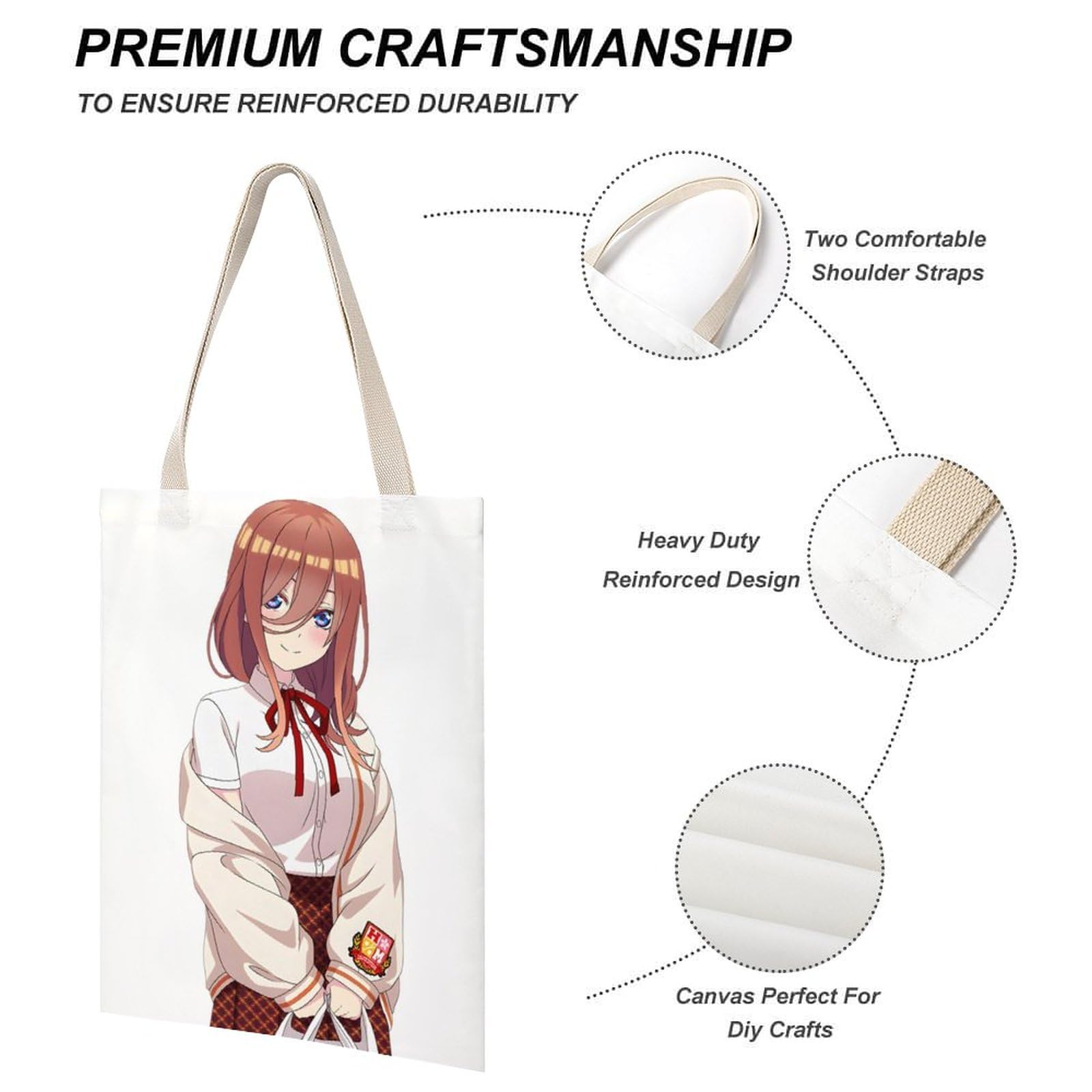 Amazon.co.jp: 五等分の花嫁 中野三玖 トートバッグ キャンバス 大容量