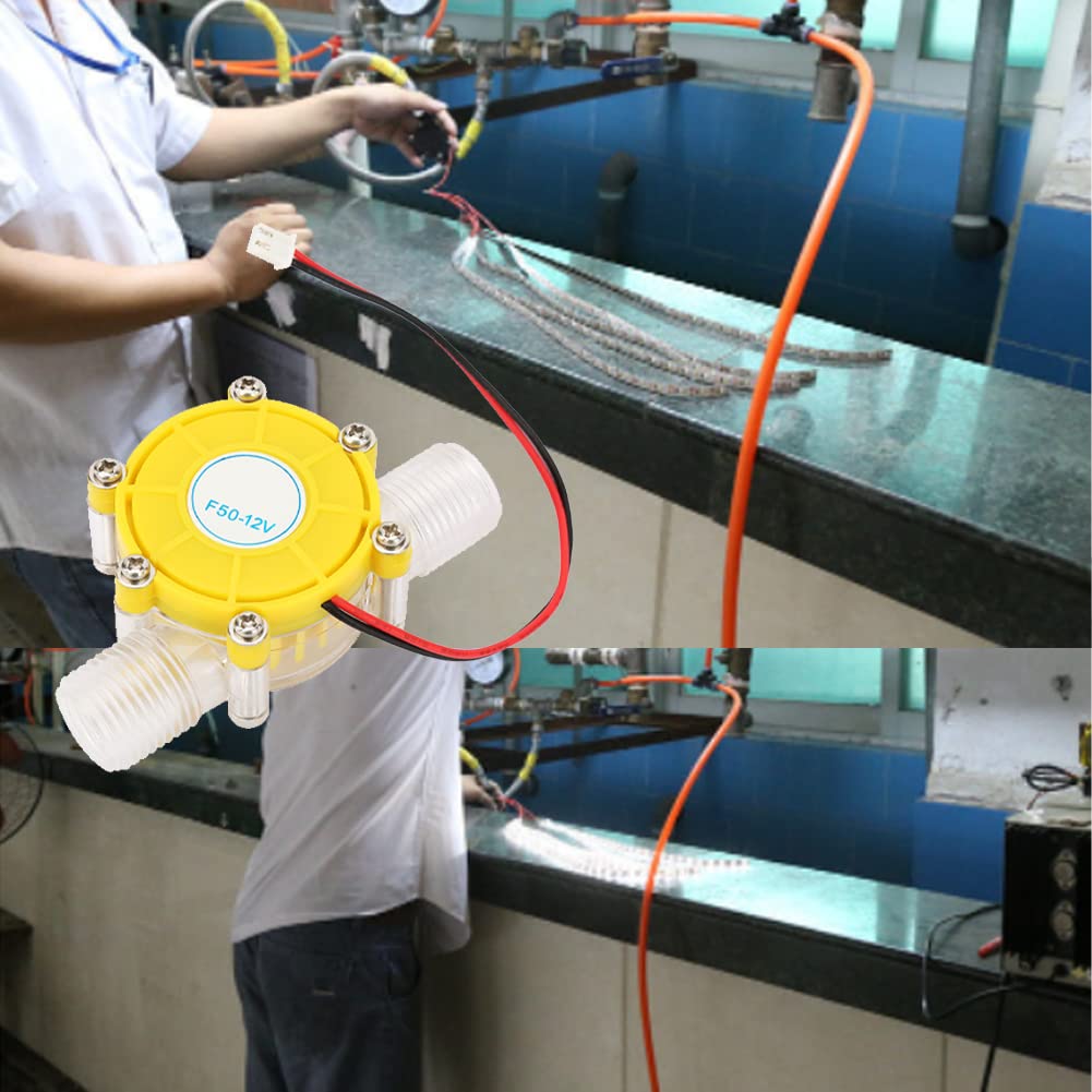 Tyenaza Generatore a Turbina ad Acqua 12 V, F50 Mini Idroelettrico DC Pompa a Flusso d'Acqua Generatore di Energia Idroelettrica Micro Generatore per Elettricità DC