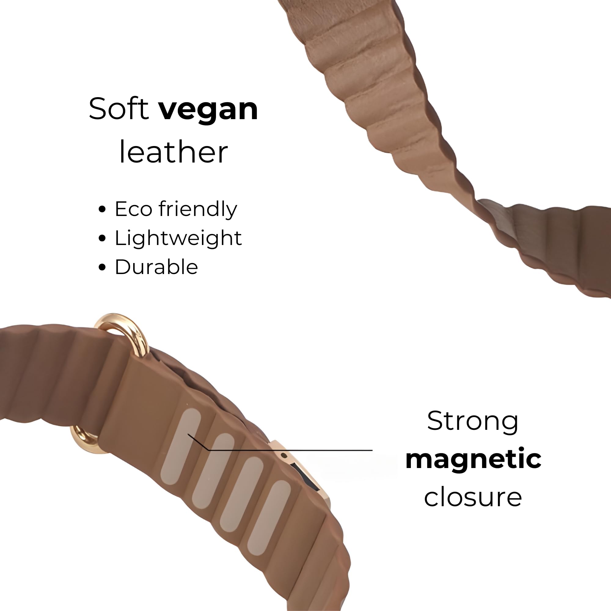 Bandable compatible with Apple Watch Vegan Leather iWatch Band 38mm 40mm 41mm 42mm 44mm 45mm 49mm, iWatch Loop Strap, Smartwatch band for Men & Women, iWatch Bracelet (Starlight, 42/44/45/49mm)