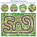 Kids Car Rug, Race Track Playmat Rugs for Cars, Road Traffic Carpet for Playroom, Fun City Life Map Toy Play Mat for Bedroom Boys(Green Grass Track,2.6×3.9ft/31×47in)