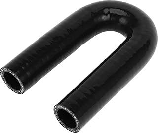 X AUTOHAUX 1 manguera refrigerante universal de silicona negra de 25 mm de diámetro interior de 150 mm de longitud, 180 grados, color negro