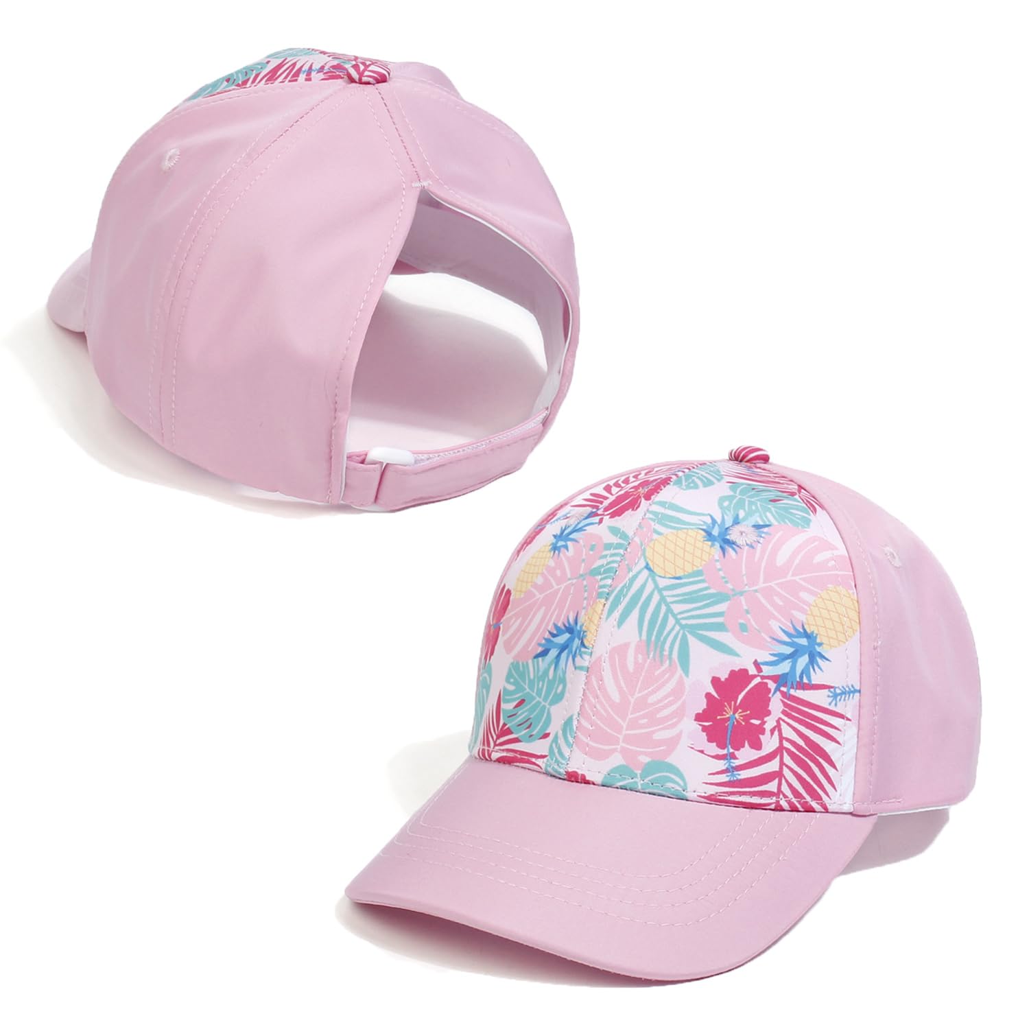 YAMEE Baseballkappe Pferdeschwanz für Kinder,Basecap für Mädchen Weich Atmungsaktives,Sonnenhut Kinder Sommer UV-Schutz,Baseball Cap Kinder Sport