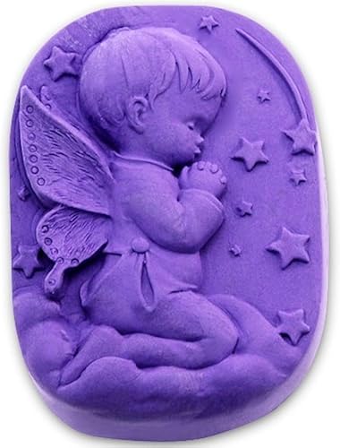 Molde de silicona de oración de ángel de niño, molde de jabón de silicona, moldes para manualidades, moldes de jabón hechos a mano (S022)