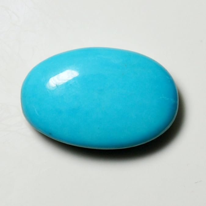 Genuine Natural Turquoise Loose Gemstone 7.5 Carat Oval Shape Blue Stone for Jewelry Making