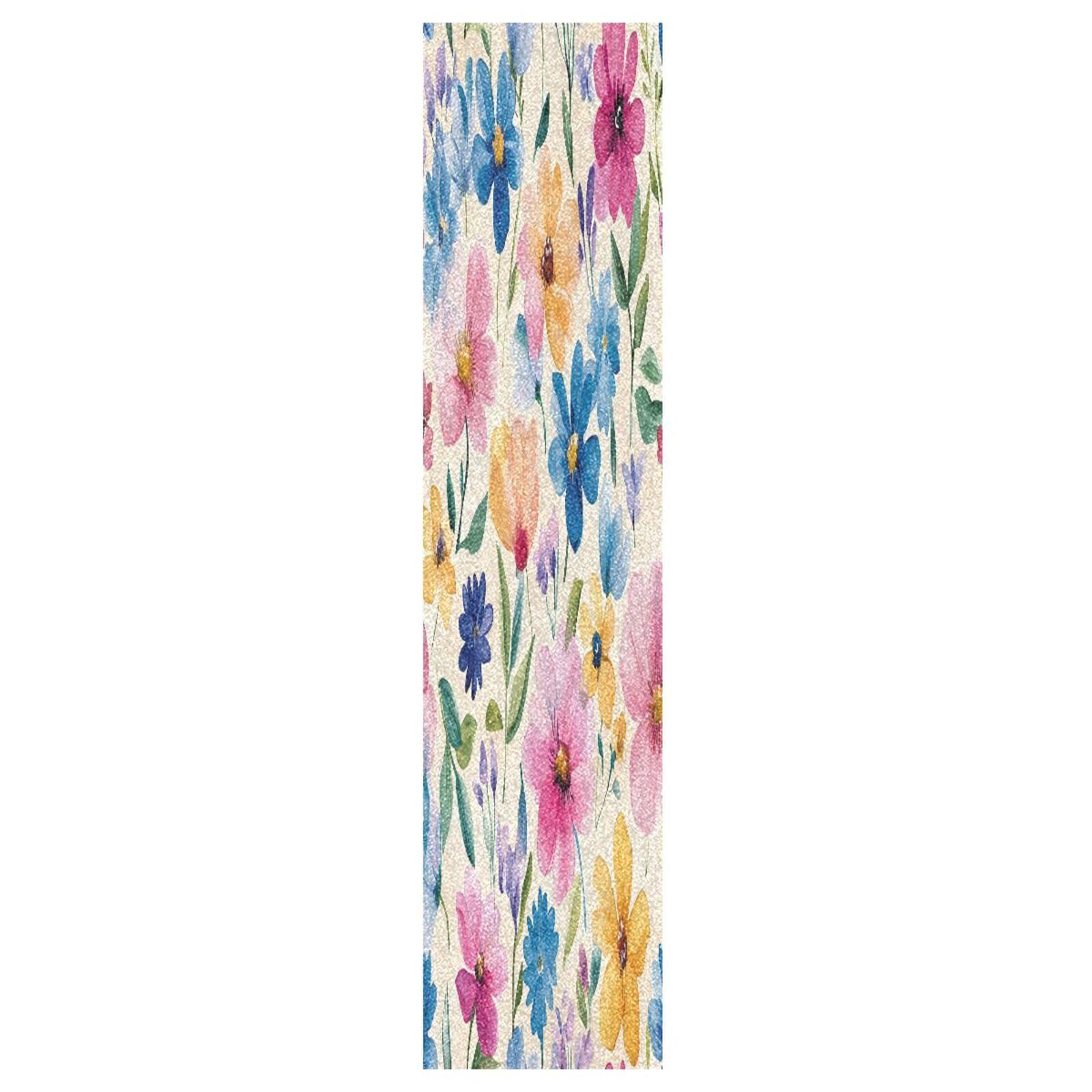 BOESI Watercolor Colorful Flowers Skateboard Anti-Skid Tape Paper, No Bubble Anti-Skid 33.1 