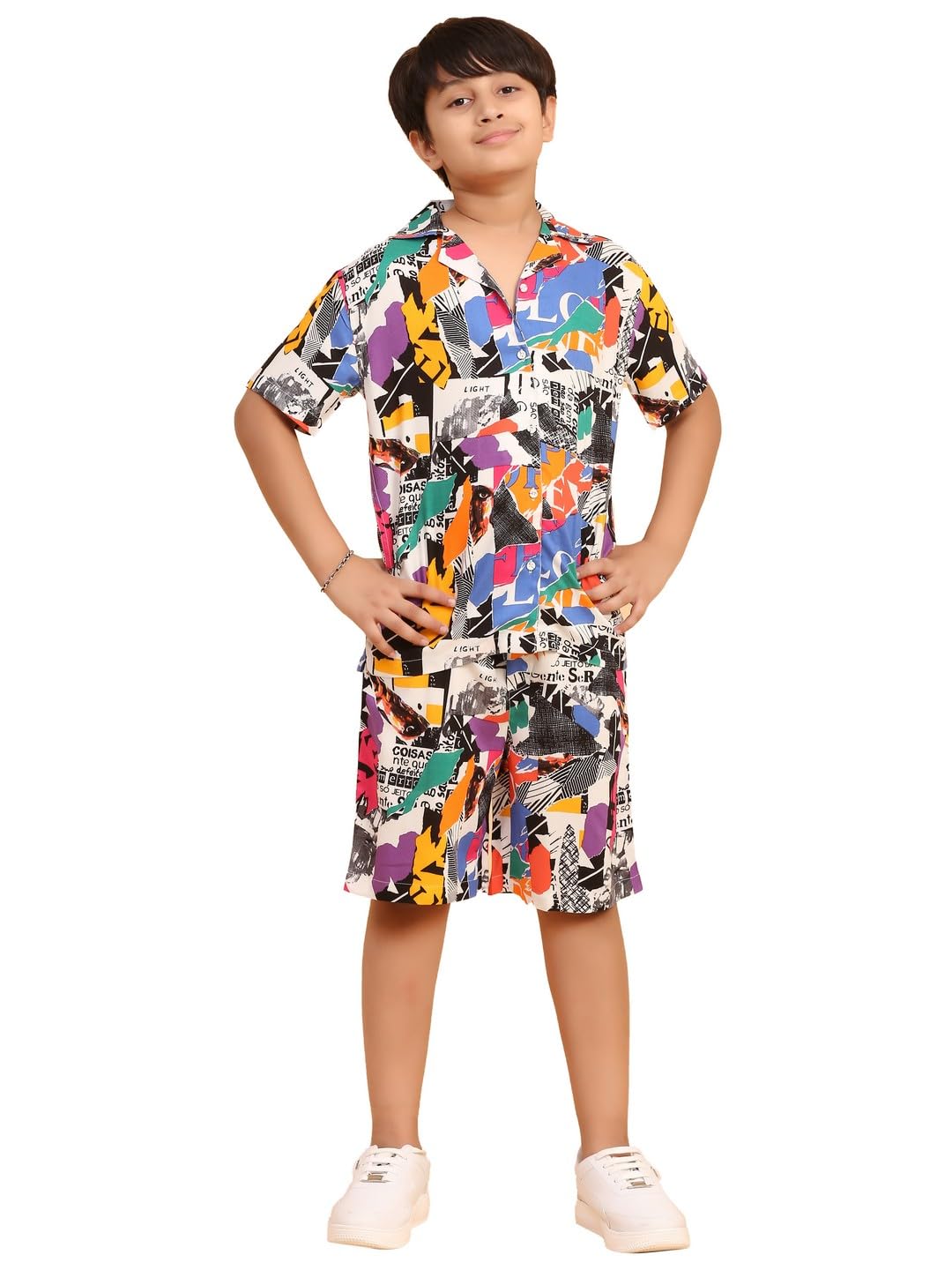 Boys Cotton Rayon Halfsleeves Coord Set with Shirt & Shorts/Boys Vacation wear/boys co ord set/Boys Tropical print Shirt & Shorts set/Boys Clothing Set
