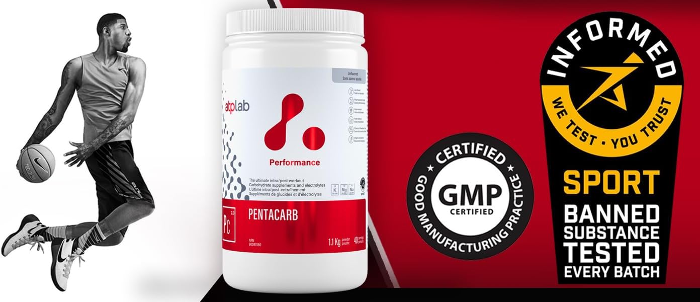 ATP LAB Pentacarb 1.1kg Powder 40-Servings - Unflavoured, Carbohydrate and Electrolyte, Energy and Endurance, Ideal for Post-Workout Recovery, Easy Mixing Formula for Active Lifestyles