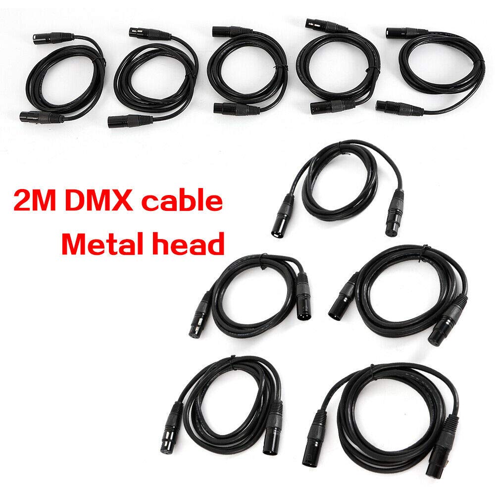 DMX - Cable de micrófono para micrófono, 2 m, para productos de iluminación de escenarios y dispositivos de audio, entrada XLR y faros de salida