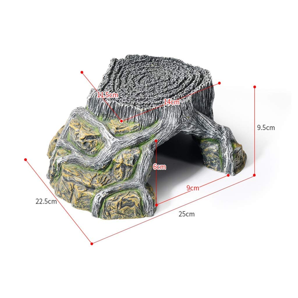 Escondite de Reptiles, Caja Cueva de Reptiles, decoración de Esquina de hábitat, escondites de Tortugas, Serpientes Lagarto, Accesorios para Cajas de Reptiles, Adornos (25 * 22,5 * 9,5 cm)