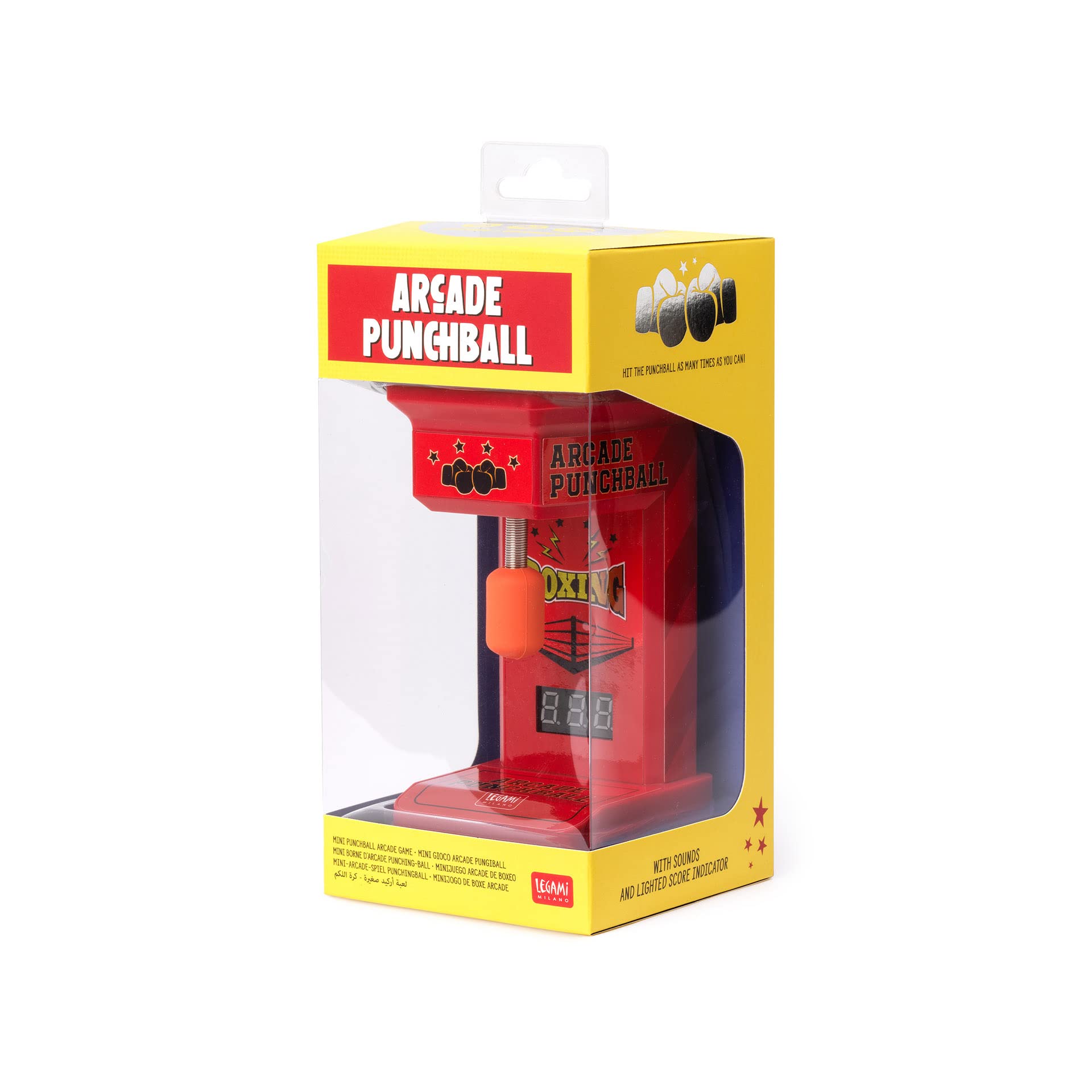 Legami - Mini Gioco Arcade Pungiball, 3 Intervalli di Gioco 45, 90, 120 Secondi, con Luci e Suoni, 3 Batterie AA non incluse, 7X14 cm
