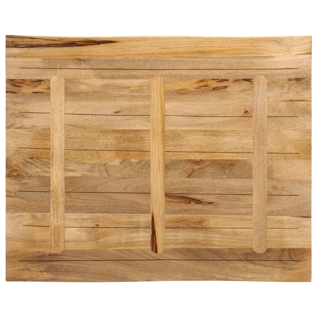vidaXL Piano Tavolo Bordi Vivi 110x80x2,5 cm Legno di Mango Grezzo, Piano Sostituzione Tavolo, Piano per Tavolo da Pranzo, Piano d'appoggio