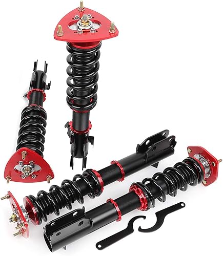 Suspensiones en espiral Kits de amortiguadores SCITOO Juego completo de amortiguadores para 2005 para Saab 9-2X/2002-2007 para Subaru Impreza - Rojo