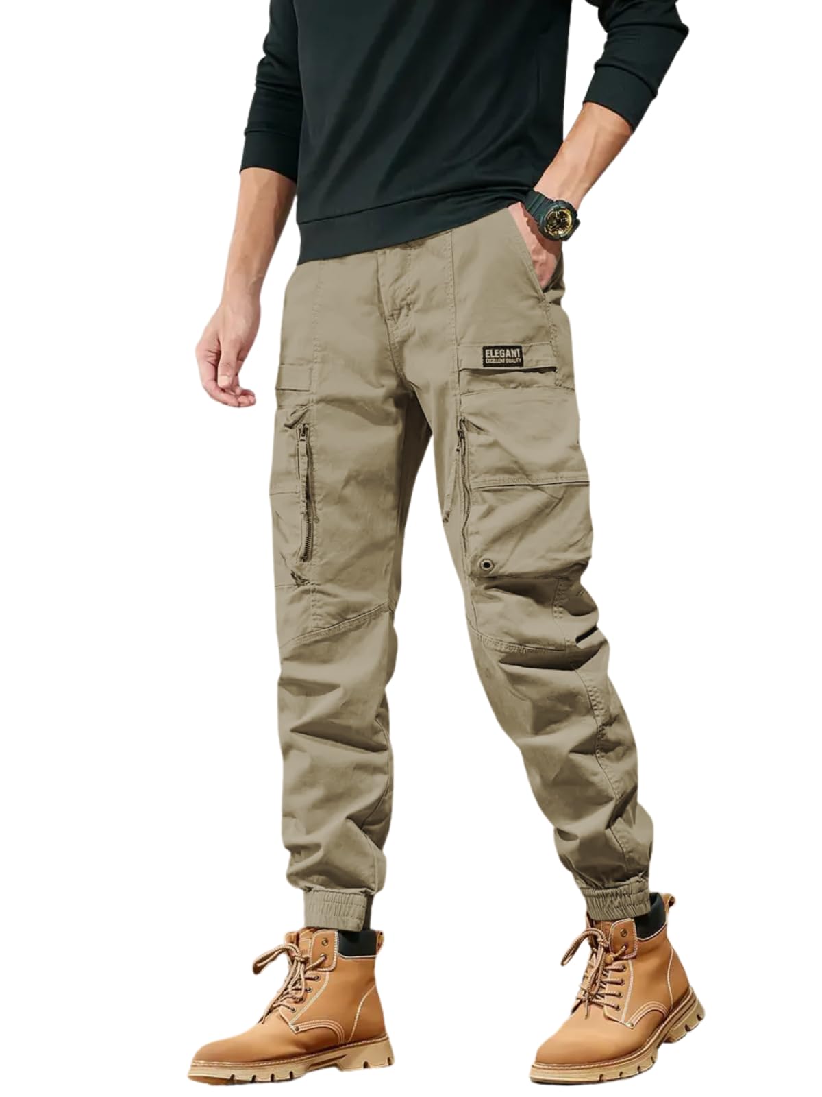 leriya fashion Men's Cargo Pants with Pockets | Cotton Joggers for Men | 6 Pocket Jeans Pant | Casual Trousers for Men | Comfortable Casual Workwear Joggers-picture-13