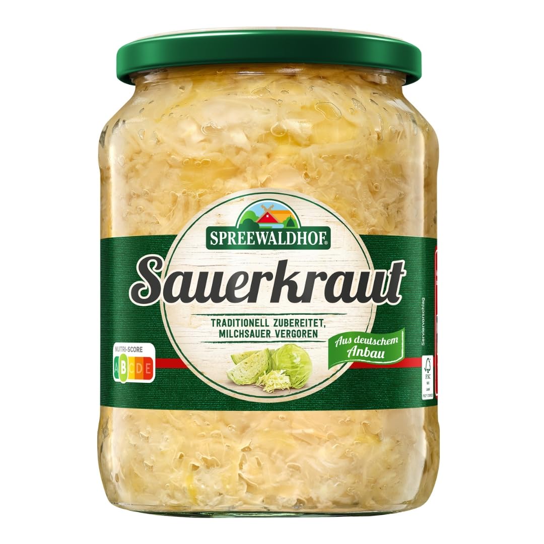 650g Sauerkraut aus dem Spreewald - Traditionell milchsauer vergoren und schonend pasteurisiert – für den vollen Geschmack und lange Haltbarkeit