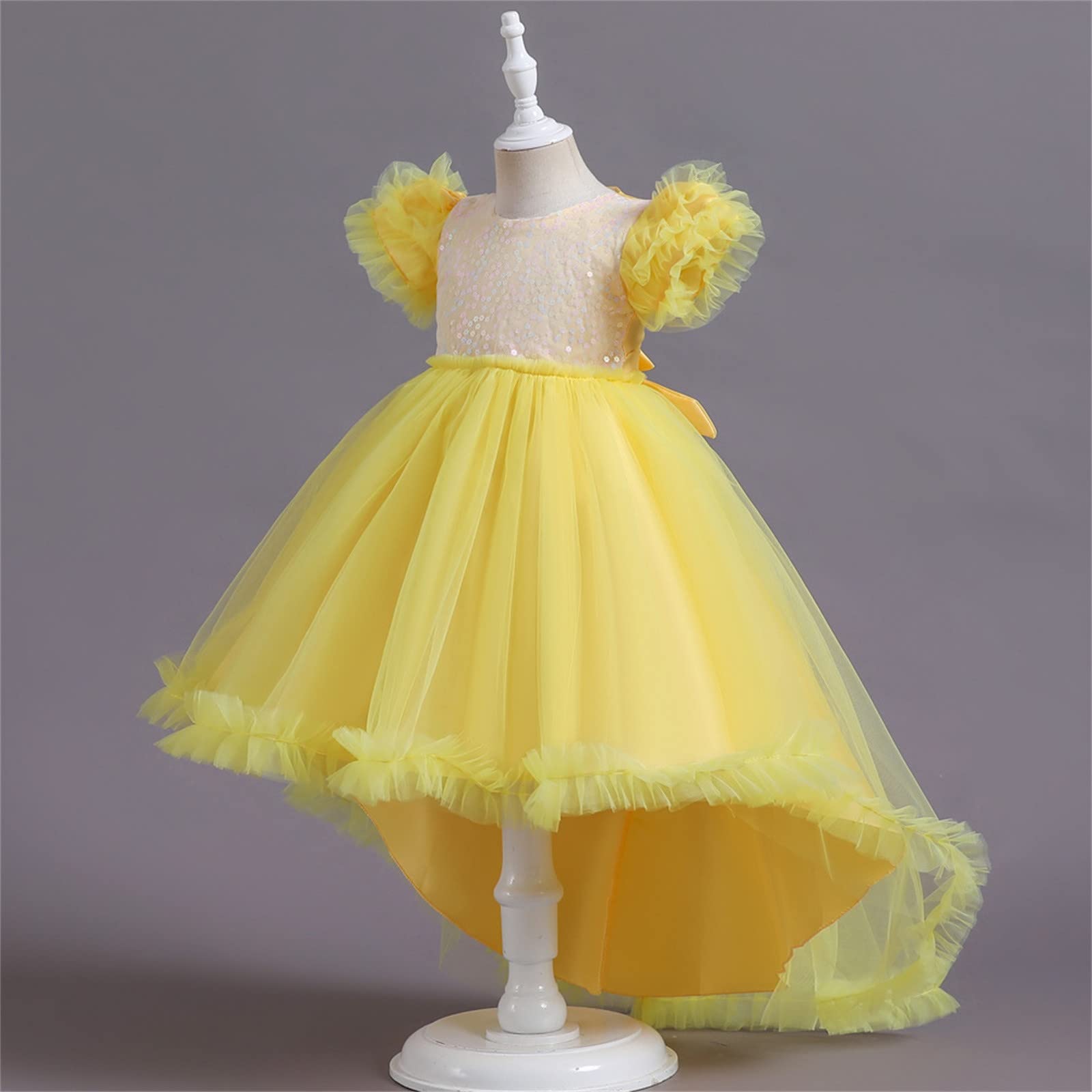 Generico Abito Elegante Bambina-Bambini Neonati Primavera Estate Ragazze Vestito da Festa per Ragazze colorato Abito per Bambini Ragazza Abiti in Festa di Compleanno Principessa Abito da Principessa