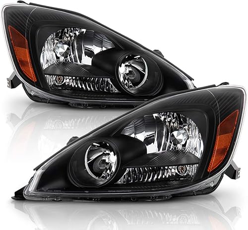 Para Toyota Sienna 2004-2005 modelo halógeno modelo negro carcasa faros delanteros montaje reemplazo par, lado del conductor y pasajero
