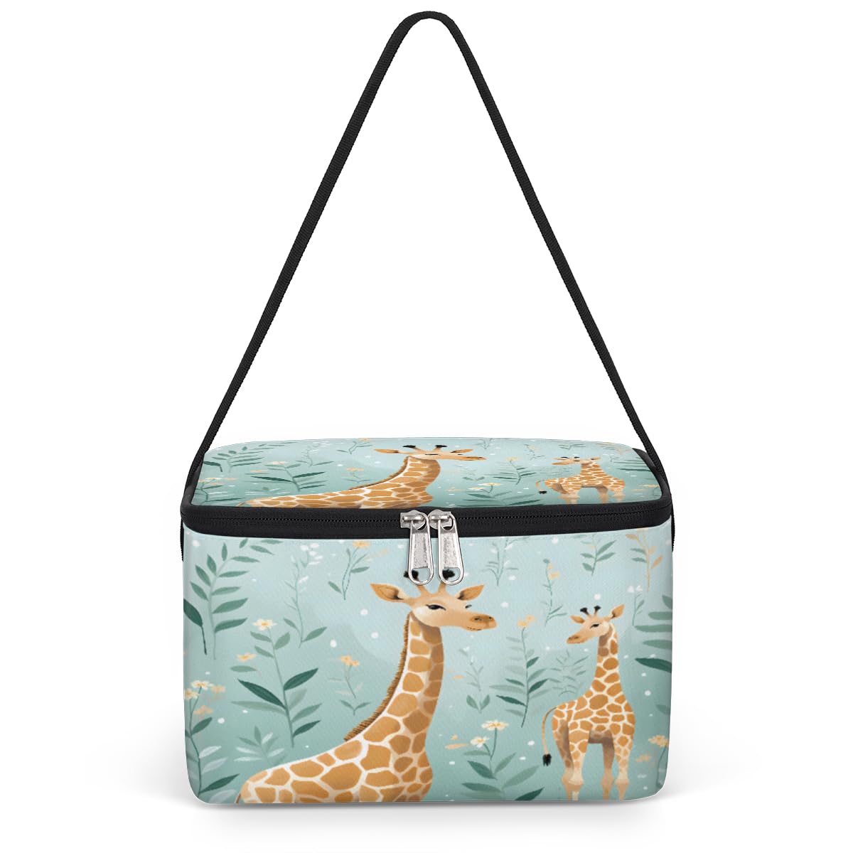 GzLeyigou Giraffe Lunch Bags for Women Men 9 Cans, Hot & Cold Food Delivery Bag Insulated Grocery Bag Insulated Lunch Box Cartoon Animal Cooler Bag for Office Work Picnic Beach