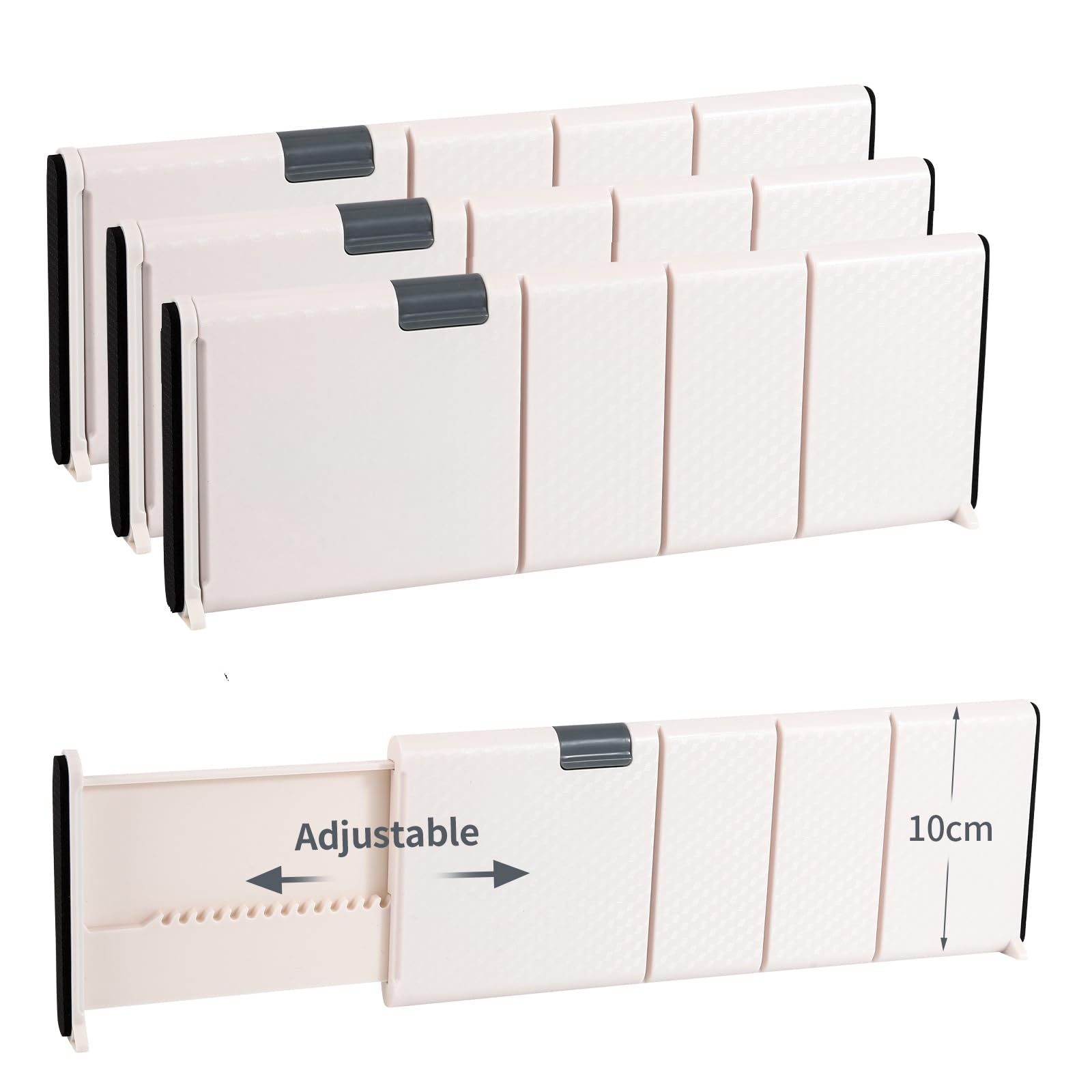 3-tlg. Set Schubladentrenner Verstellbar – Für Küche, Kommode & Schrank, Weiß