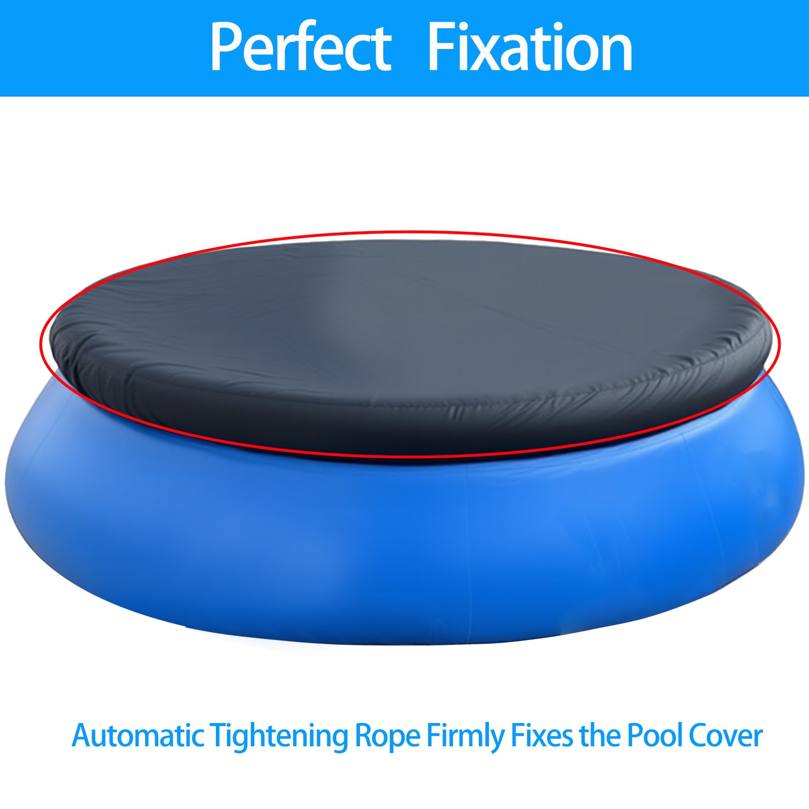 Cubierta de piscina redonda para piscinas hinchables de 457 cm, resistente al desgarro, tela Oxford, lona para piscina, redonda, resistente al viento, resistente a las hojas, resistente a los