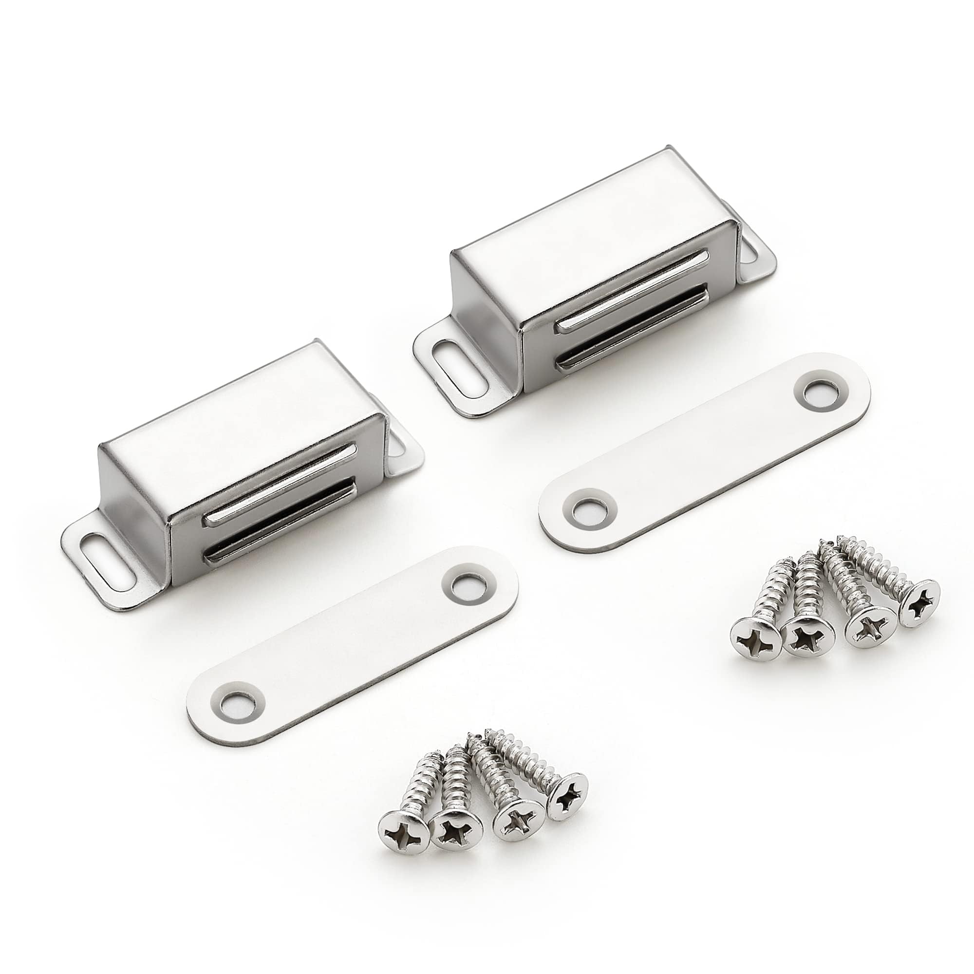 Ravinte Silver Magnetic Door Catch, Brushed Nickel Cabinet Magnets, 16 Pack