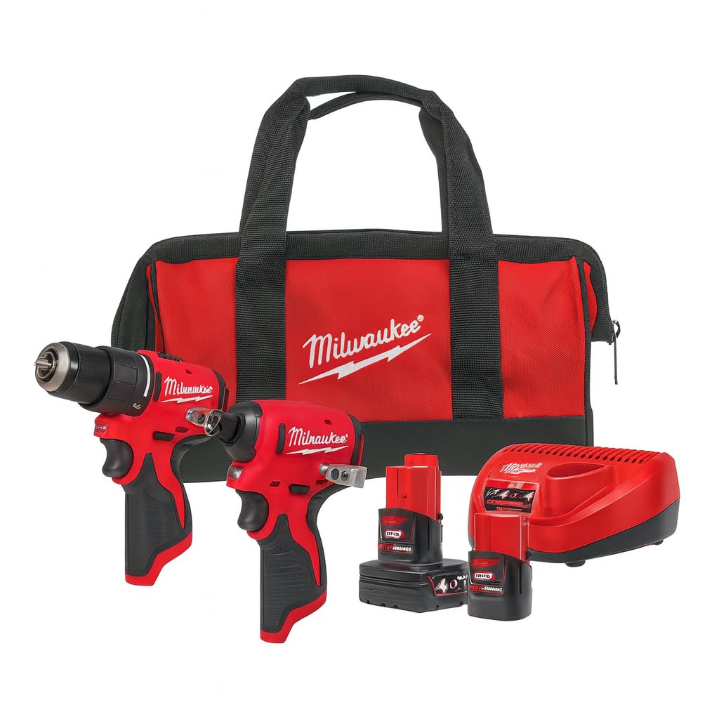 Kit M12 Brushless Trapano a percussione + Avvitatore ad impulsi 1/4 Hex (12V) M12 BLPP2B-422B 4933500425