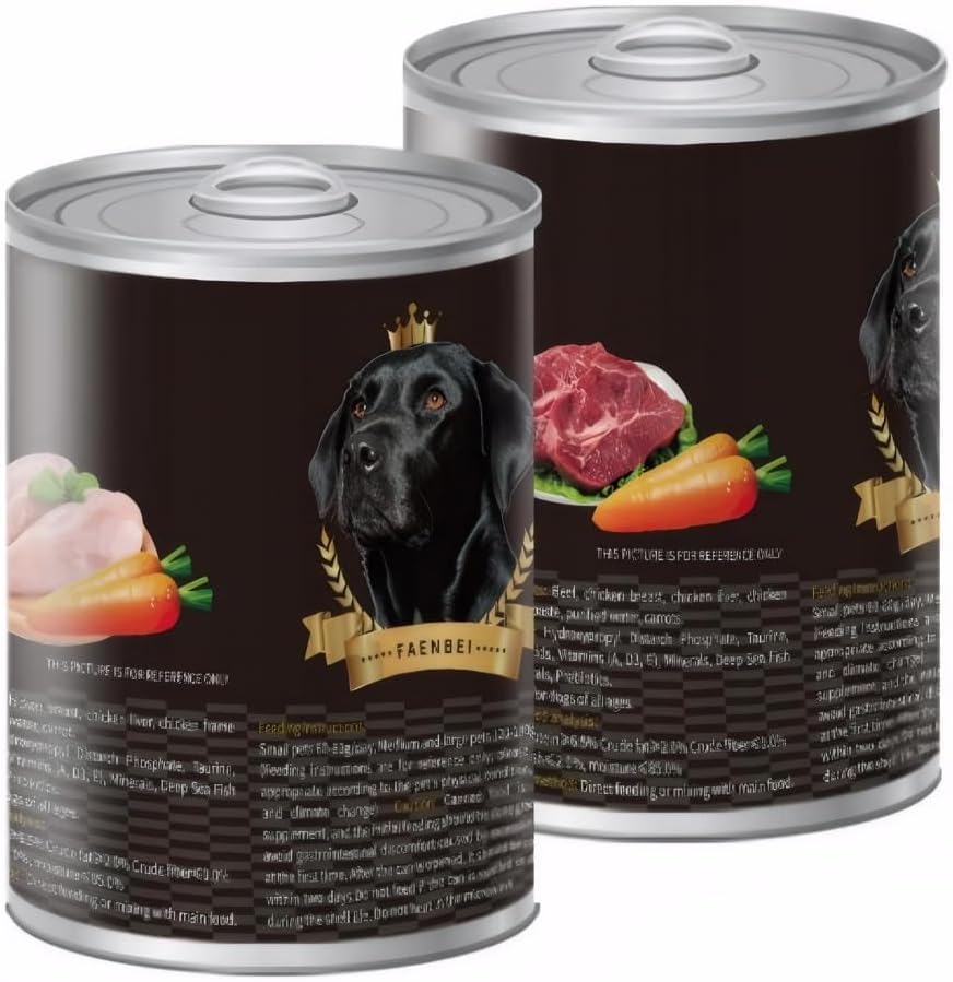 SKY-TOUCH Wet Dog Food 2x375g Soft Wet Dog Food Can High-Protein Dog Food Meat Purée for All Life Stages Perfect for Puppies Seniors & Recovery (Pack of 2 Beef)