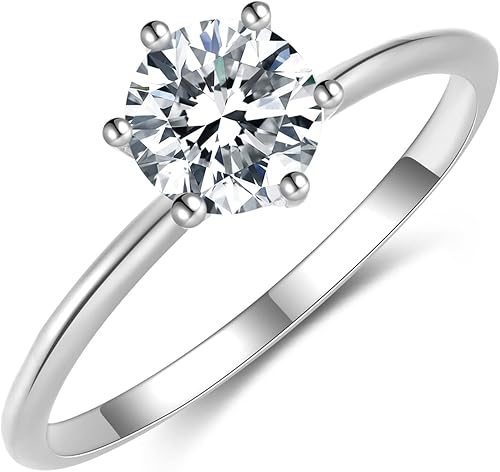 MYSTCODE Moissanite Rings for Women Moissanite Wedding Band Moissanite Solitaire Engagement Ring Infinity Ring 925 Sterling Silver Rings Promise
