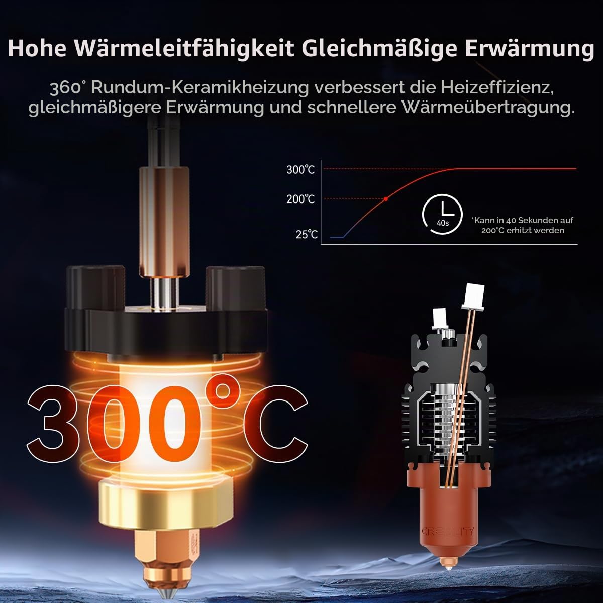 Creality Offizielles Ender 3 V3 SE Hotend Ender 3 V3 KE Keramik-Heizblock-Kit mit Schnellwechseldüse, Upgrade-Hotend-Kit 300℃ Hochtemperatur 600 mm/s Hochgeschwindigkeitsdruck für Ender 3 V3 SE/KE