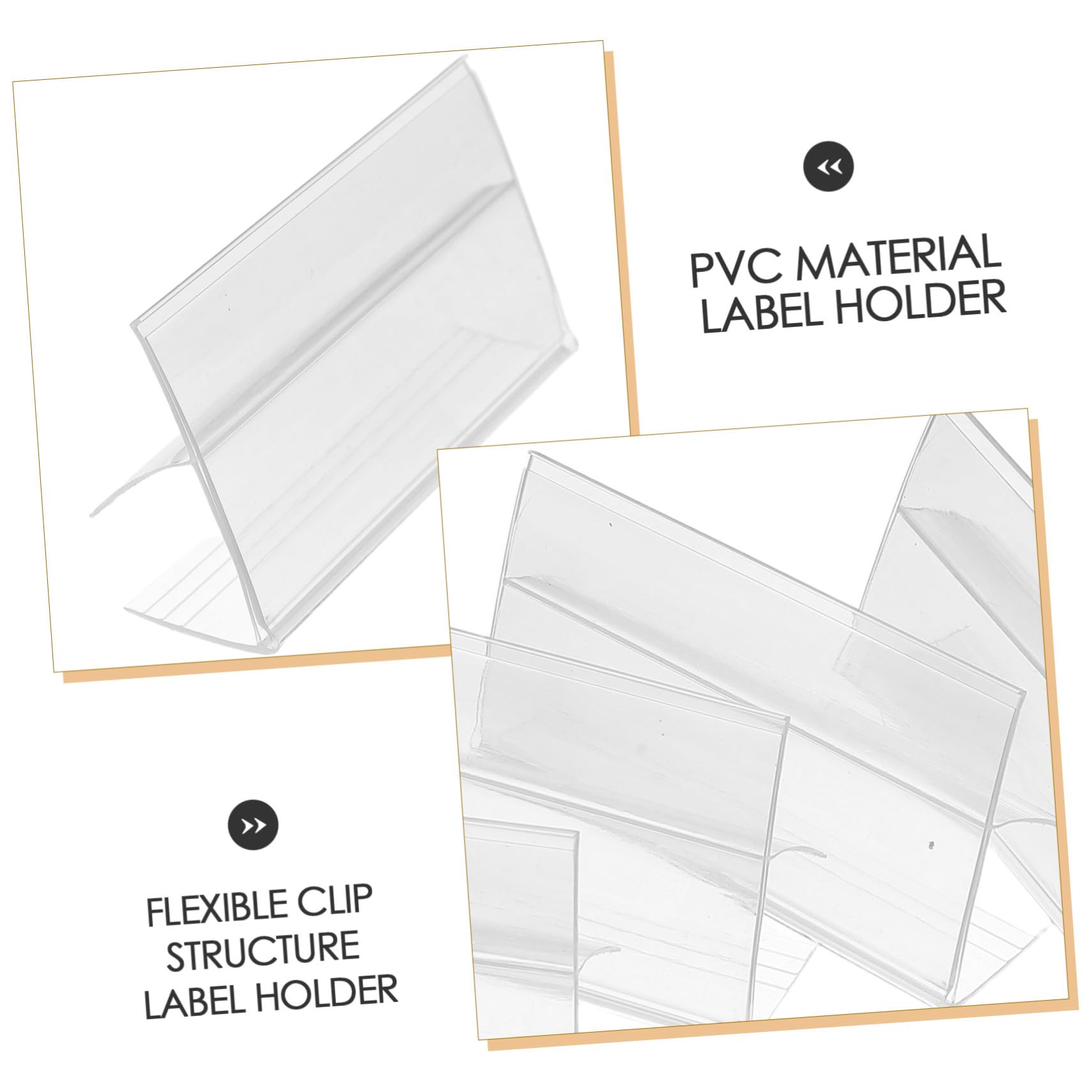 SHINEOFI 100 Pièces Support Étiquettes Plastique Transparent Résistant Clips Réutilisables pour Affichage Prix Bureau Librairie Adaptés à Divers Rayonnages