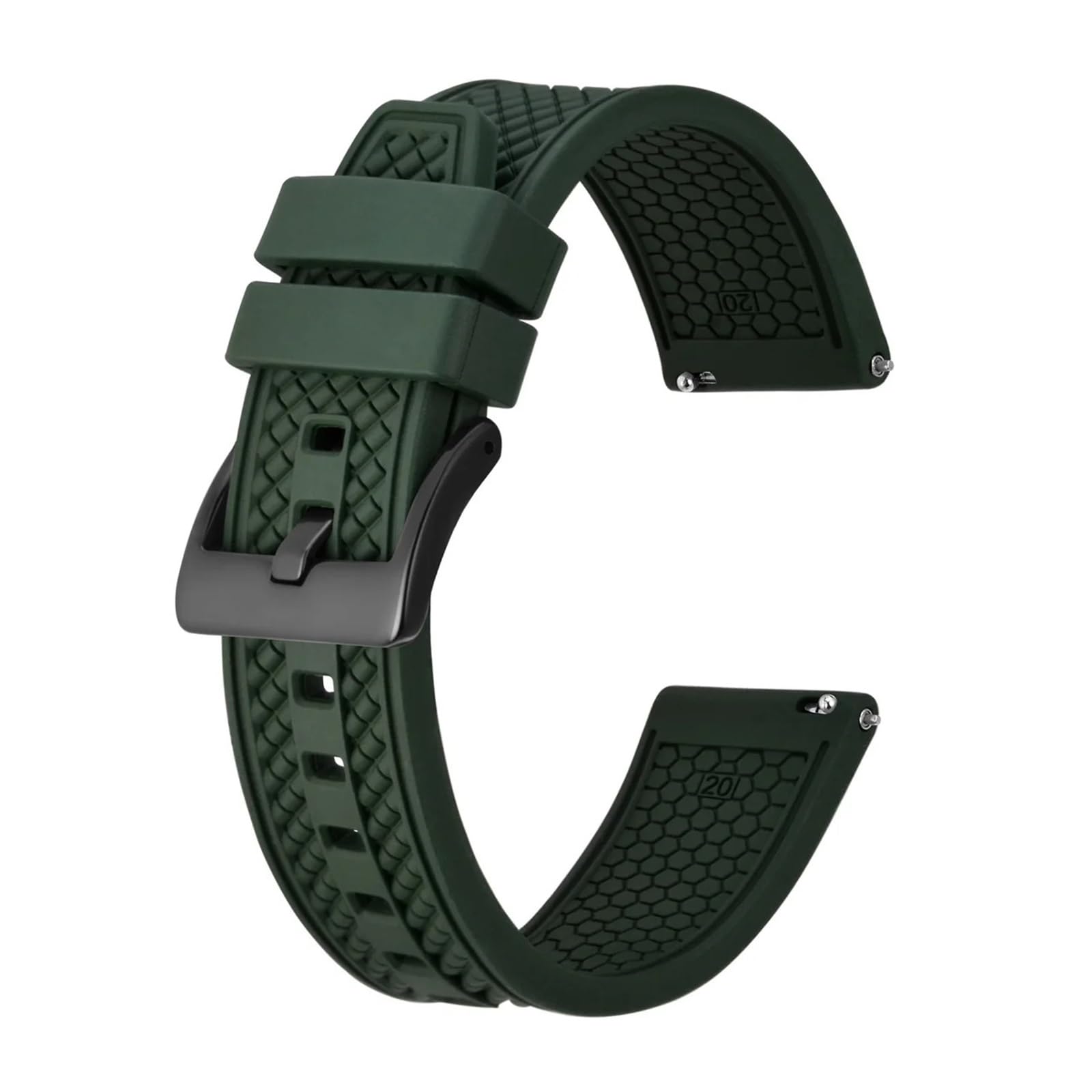 Generico FYYFeng sportowy pasek do zegarka z kauczuku fluorowego, 18 mm, 20 mm, 22 mm, wodoszczelny, z klamrą ze stali nierdzewnej, wielokolorowa bransoletka