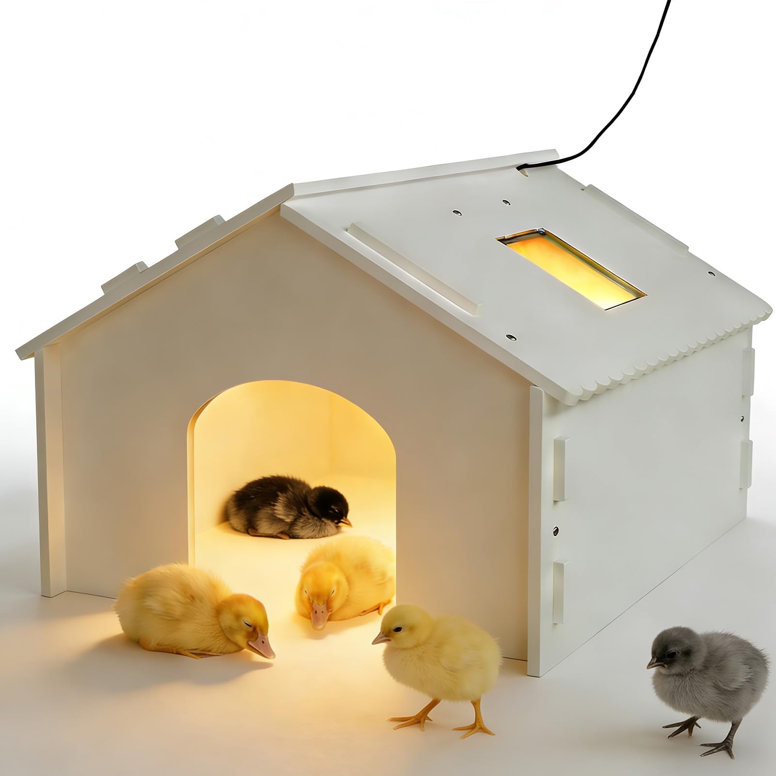 Photo 1 of GOOD MOTHER Upgraded Chick Brooder with Viewing Window,Baby Chicken Cage Heat Lamp Brooder for 10-20 Chicks,Ducks,Quail&Birds–Energy-Efficient 35W Heater,Easy-to-Clean Design