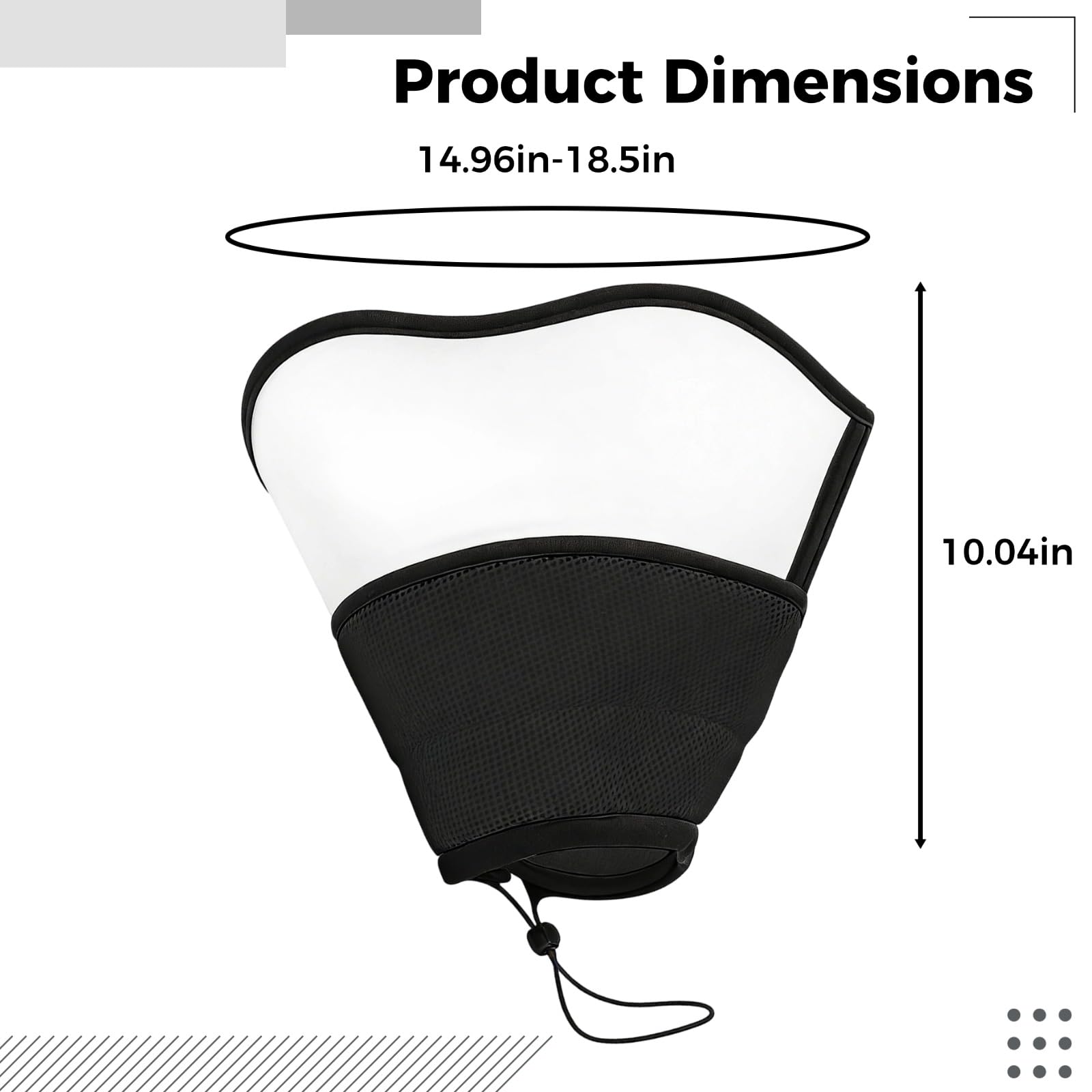 Hundekragen Alternative für große Hunde, schwarzer weicher Schutzkragen mit atmungsaktivem Mesh, Verstellbarer Haustierkragen, gegen Lecken, 38 bis 47 cm Halsumfang