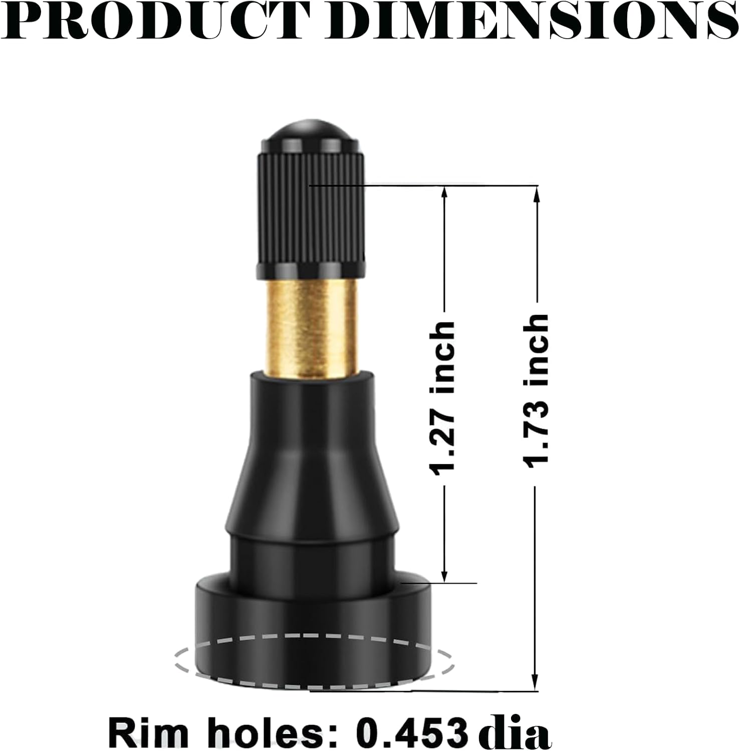 TR600HP High Pressure Tire Valve Stems 50 Pack, Heavy Duty Snap-in Rubber Valve Stems for 0.453" Rim Hole, Leak-Proof EPDM, Max PSI Performance for Truck Trailer Car RV Motorcycle Tire Replacement