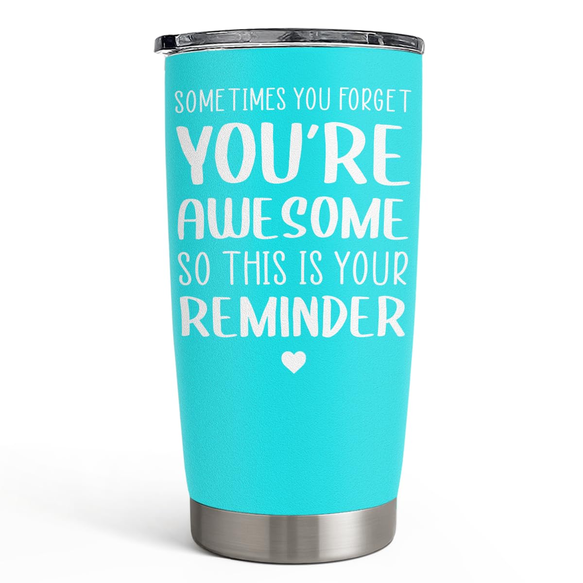 SANDJEST Sometimes You Forget That You’re Awesome So This Is Your Reminder Tumbler Gift Set - Birthday, Christmas Inspirational Gifts for Women, Men - 20oz Insulated Coffee Travel Mug