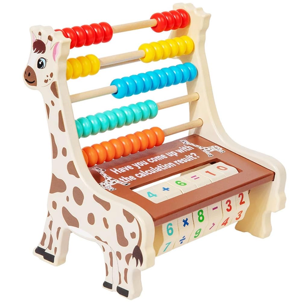 Ábaco Madera Montessori Forma Jirafa Contar