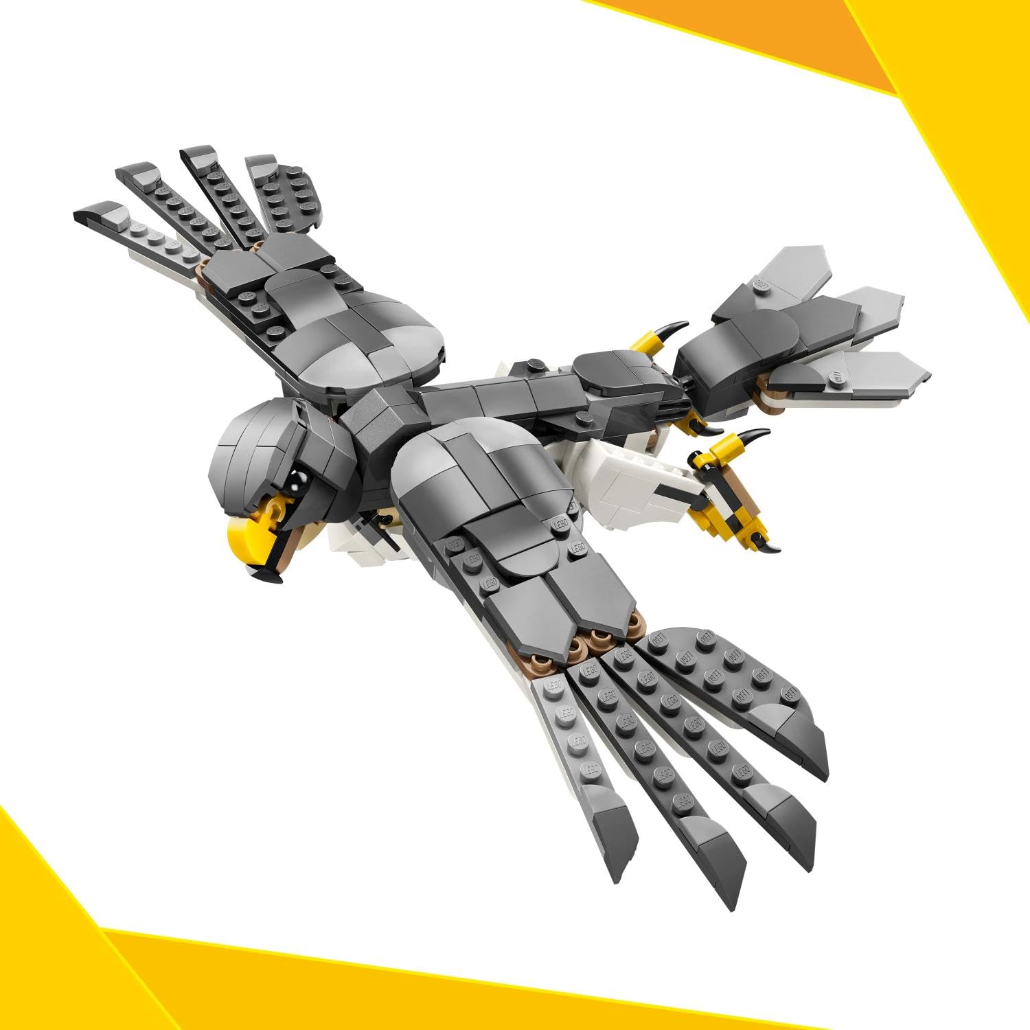 LEGO Creator 3-en-1 Les Animaux de la Forêt : Le Loup Gris - Jouet - Figurine d'animal se Transformant en Faucon ou Raton Laveur - Décoration DIY - Cadeau d'anniversaire Fille ou Garçon 8 Ans 31393