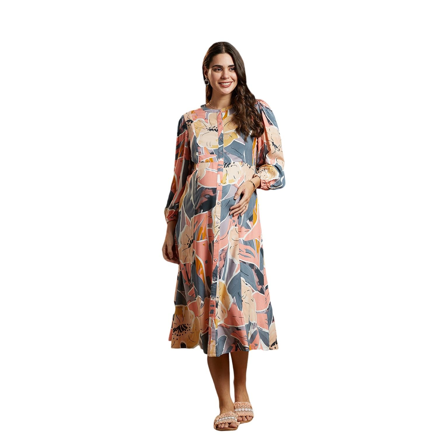 momtobe Women's Rayon Maternity Dress/Pregnancy Dress/Easy Breastfeeding Dress/Western Dress with Zippers for Nursing Pre and Post Pregnancy-picture-45
