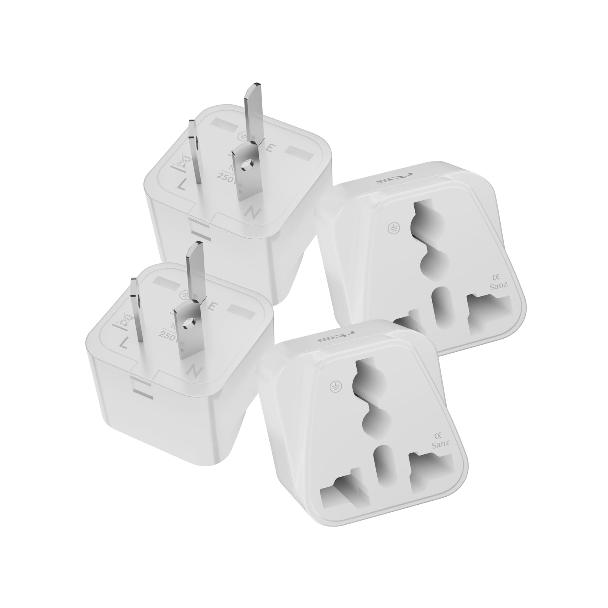 rts (4 Pack) India to China universal travel plug adapter converter Travel Essentials (Type I) Compatible with AU Australia New Zealand Argentina Fiji more Countries smartphones, Laptops Camera & more-image-41