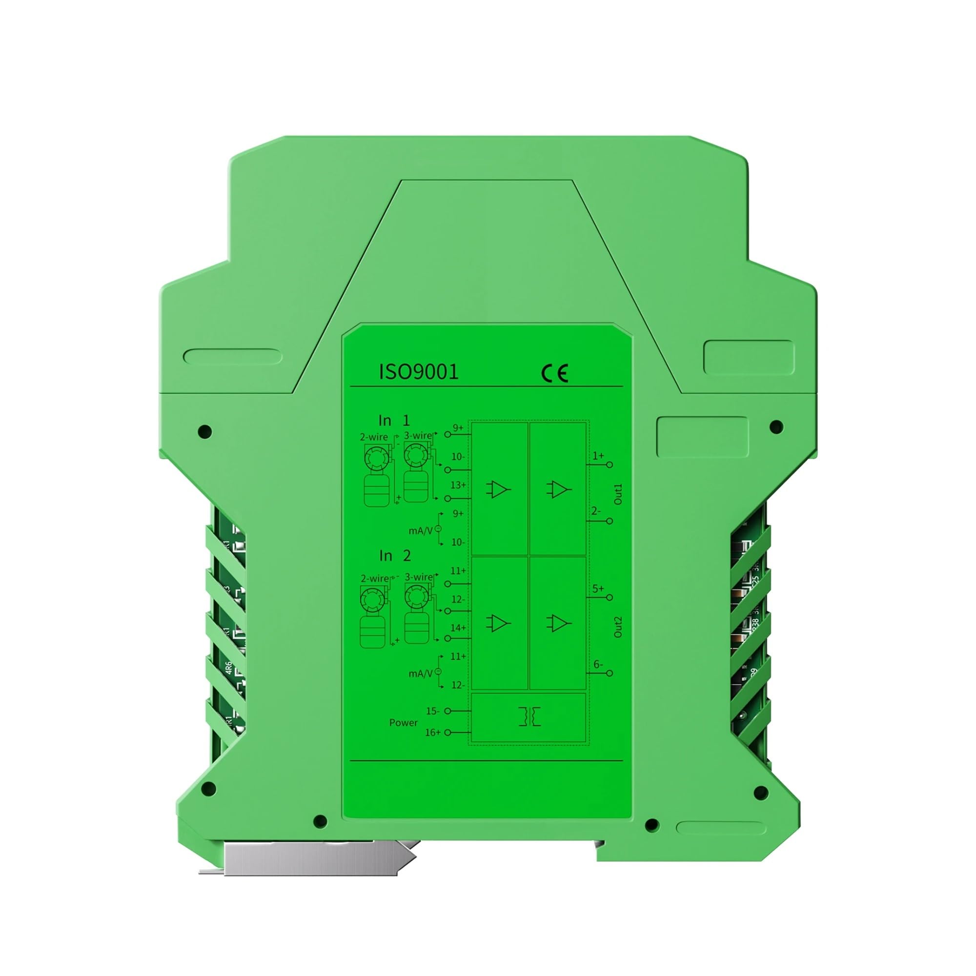 Signal d'entrée analogique DC24V Isolateur de signal d'alimentation CC 4-20mA Signal 0-10V Isolé(1 in 3 out,1-5V)