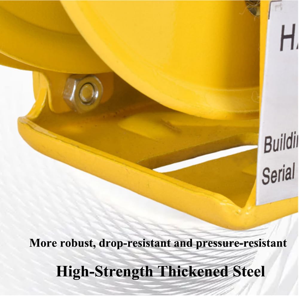 Verricello Manuale A Cavo d'Acciaio,Verricello Rimorchio Barca | Verricello Con Plastificato Giallo,Freno Bidirezionale A Denti Di Blocco,Per Rimorchi Per Barche