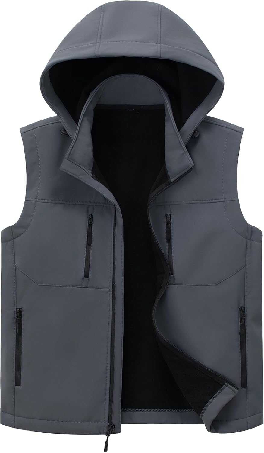 KVE Men's Softshell Vest Windproof Lightweight Golf Vest Outerwear with Pockets, Sleeveless Jacket for Sports