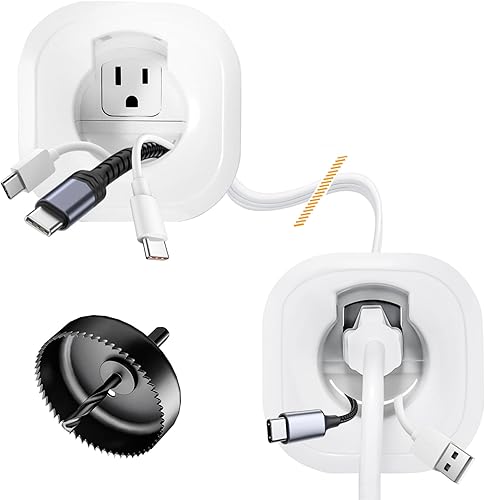 Miniatura 1 de Kit de gestión de cables de pared, ocultador de cables para TV montado en la pared, incluye administración de cables de alimentación y bajo voltaje